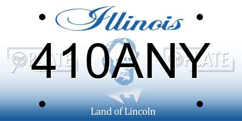 410ANY Illinois License Plate