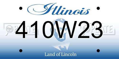 410W23 Illinois License Plate