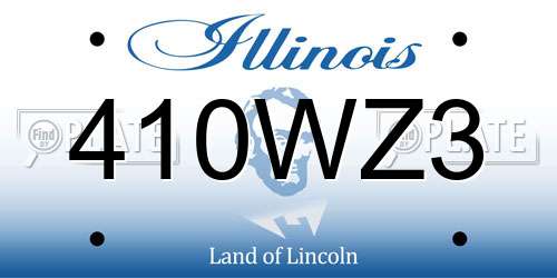 410WZ3 Illinois License Plate