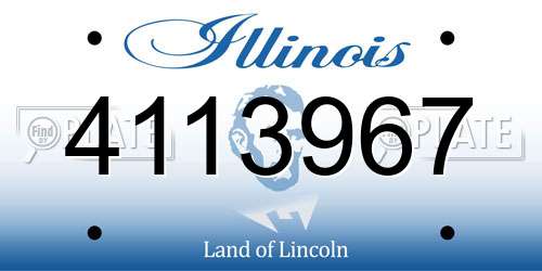 4113967 Illinois License Plate