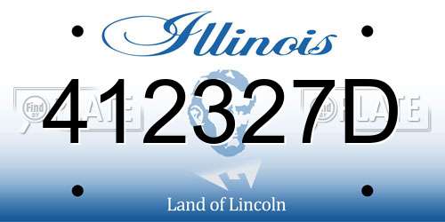 412327D Illinois License Plate