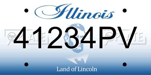 41234PV Illinois License Plate