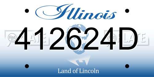 412624D Illinois License Plate