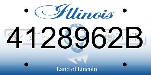 4128962B Illinois License Plate