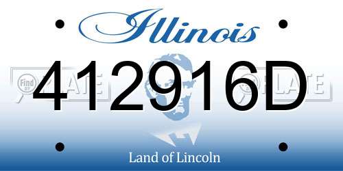 412916D Illinois License Plate
