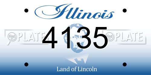 4135 Illinois License Plate