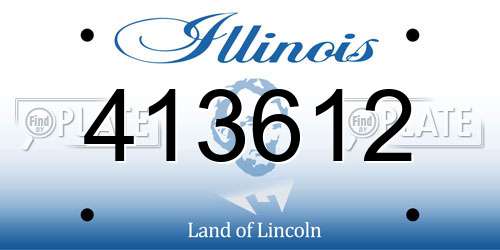 413612 Illinois License Plate