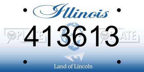 413613 Illinois License Plate