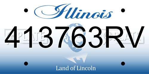 413763RV Illinois License Plate