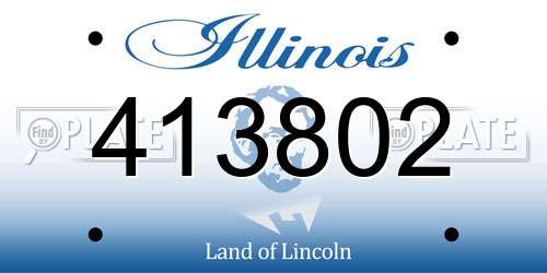 413802 Illinois License Plate