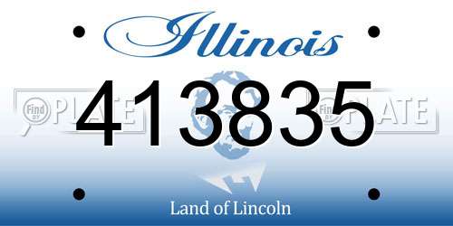 413835 Illinois License Plate