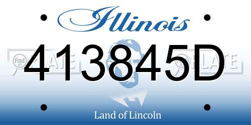 413845D Illinois License Plate
