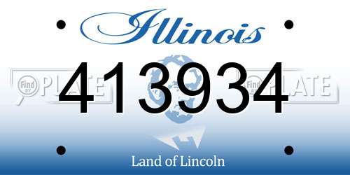 413934 Illinois License Plate