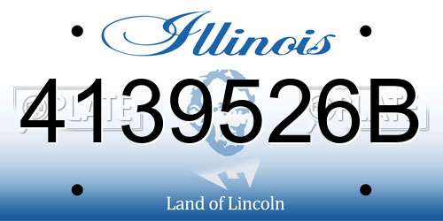4139526B Illinois License Plate