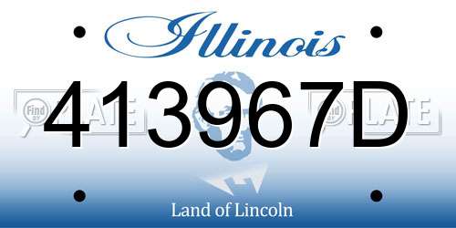 413967D Illinois License Plate