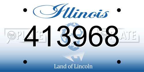 413968 Illinois License Plate