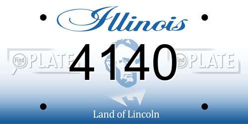 4140 Illinois License Plate