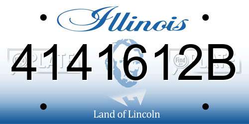 4141612B Illinois License Plate