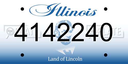 4142240 Illinois License Plate