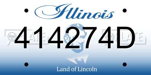 414274D Illinois License Plate