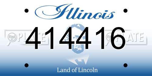 414416 Illinois License Plate