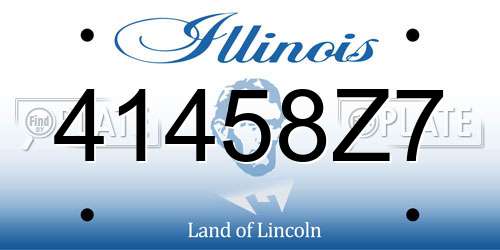 41458Z7 Illinois License Plate