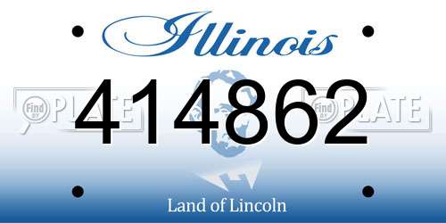 414862 Illinois License Plate
