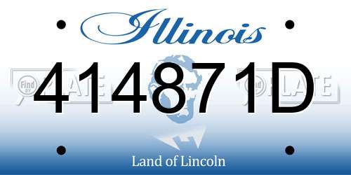 414871D Illinois License Plate