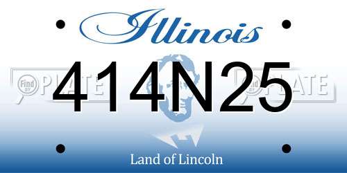 414N25 Illinois License Plate