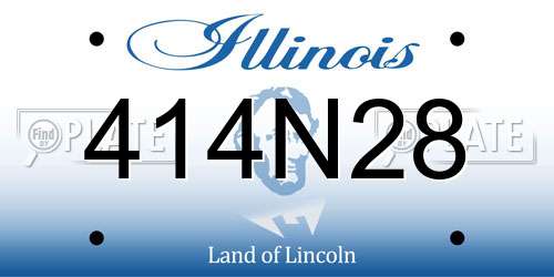 414N28 Illinois License Plate