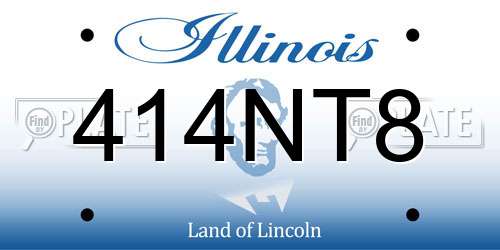414NT8 Illinois License Plate