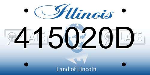 415020D Illinois License Plate