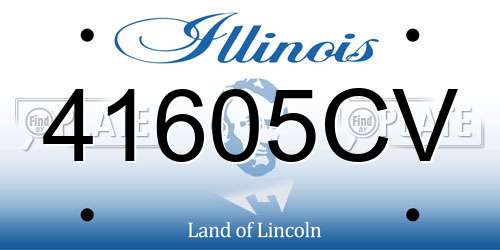 41605CV Illinois License Plate