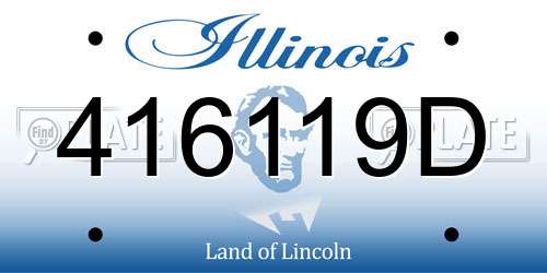 416119D Illinois License Plate