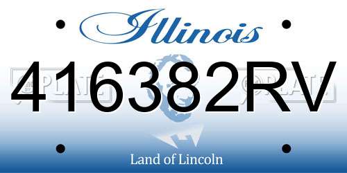 416382RV Illinois License Plate