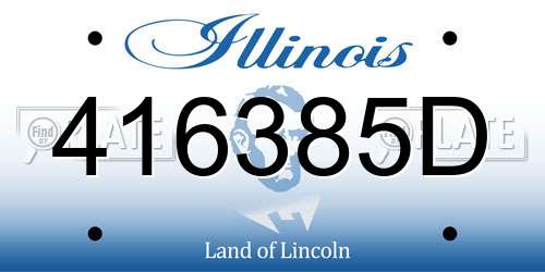 416385D Illinois License Plate