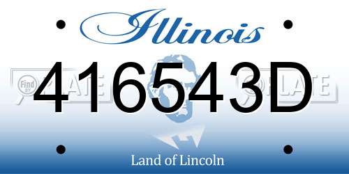 416543D Illinois License Plate