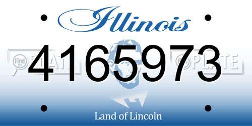 4165973 Illinois License Plate