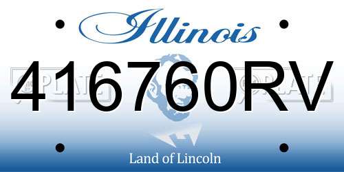 416760RV Illinois License Plate