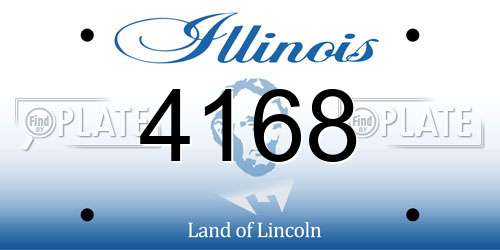 4168 Illinois License Plate