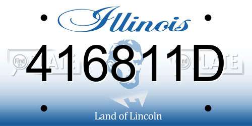 416811D Illinois License Plate