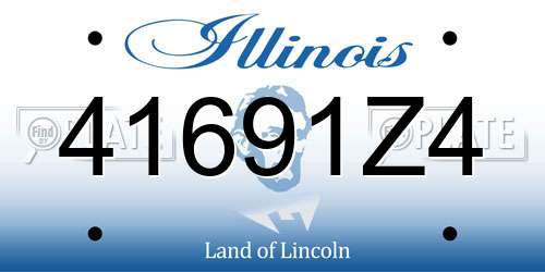 41691Z4 Illinois License Plate
