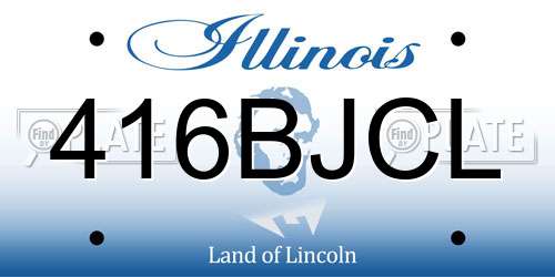 416BJCL Illinois License Plate