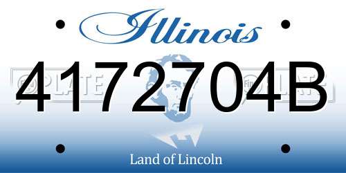 4172704B Illinois License Plate