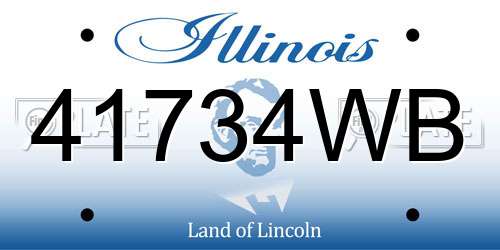 41734WB Illinois License Plate