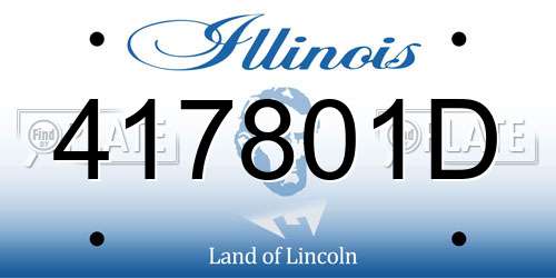 417801D Illinois License Plate