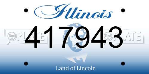 417943 Illinois License Plate