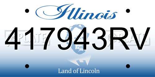 417943RV Illinois License Plate