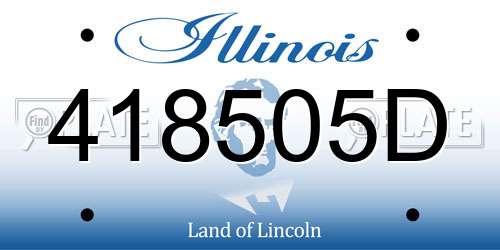 418505D Illinois License Plate