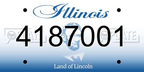 4187001 Illinois License Plate